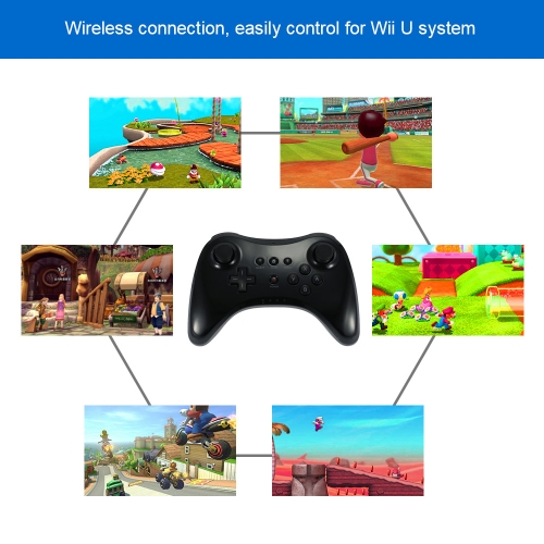 

Wireless Dual Analog Joystick Gamepad Game Controller Game Console Black for Wii U