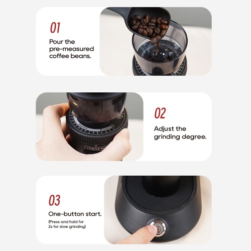 

HiBREW G5 Electric Coffee Grinder, 48mm Conical Burr, 36 Gears Grinding Adjustable, for Espresso/Turkish/Pour Over/Mocca/Drip Coffee,Black