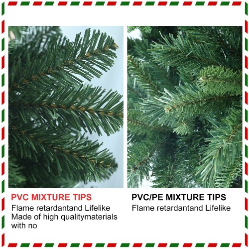 

6FT Artificial Christmas Tree 820 Branch Tips PVC Holiday Decoration halloween Xmas Tree with Sturdy Metal Stand