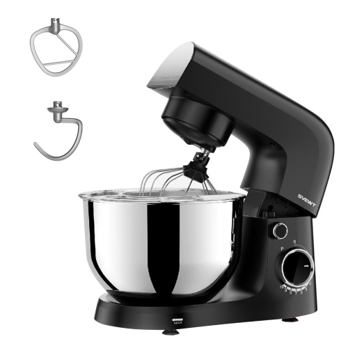 SVEWT 1500W Kitchen Electric Stand Mixer with 5Qt Mixing Bowl 3 Attachments 10 Speed Adjustable Household Tilt-head Dough Cake Baking Mixer with Pause Function Multifunctional Anti-splash Cover and Anti-slip Suckers