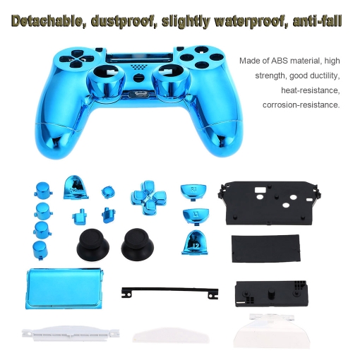 

Metal-plated Full Housing Controller Shell Gamepad Shell Cover Case with Matching Buttons Orange for PS4