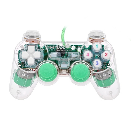 

Прозрачный проводной игровой джойстик USB-видеоигры Контроллер ПК-геймпад Joypad со светодиодной подсветкой