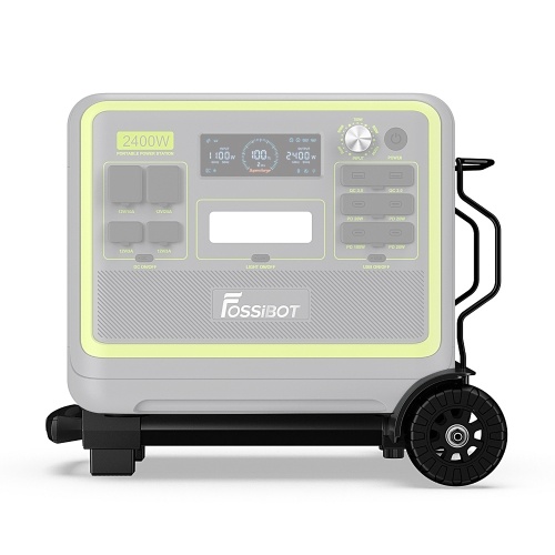 

FOSSiBOT F2400 Складная тележка Ручная тележка Трехуровневая регулируемая ручка с двумя двойными шарикоподшипниковыми колесами для перемещения портативной электростанции