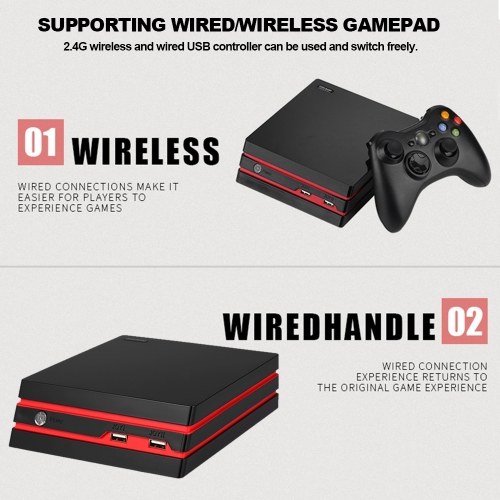 RS-93 Family Game Console Retro Classic TV Video Game Console 2.4G Wireless Gamepad HD AV Dual Output Built-in 600 Classic Games Supporting SD Card