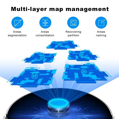 Liectroux X6 Robot Vacuum Cleaner, 6500Pa Suction, LDS Laser Navigation, 235ml Water Tank, 400ml Dustbin, 5 Maps Saved, 2600mAh Battery, App/Voice Control 