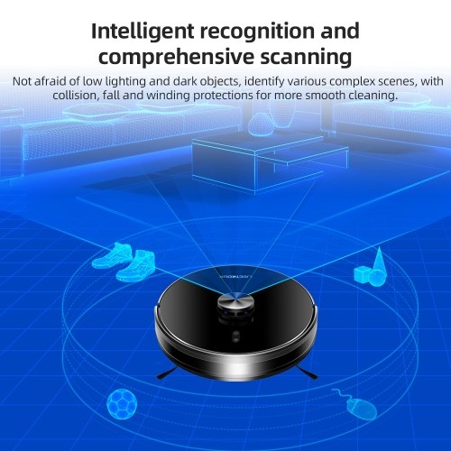 Liectroux X6 Robot Vacuum Cleaner, 6500Pa Suction, LDS Laser Navigation, 235ml Water Tank, 400ml Dustbin, 5 Maps Saved, 2600mAh Battery, App/Voice Control 