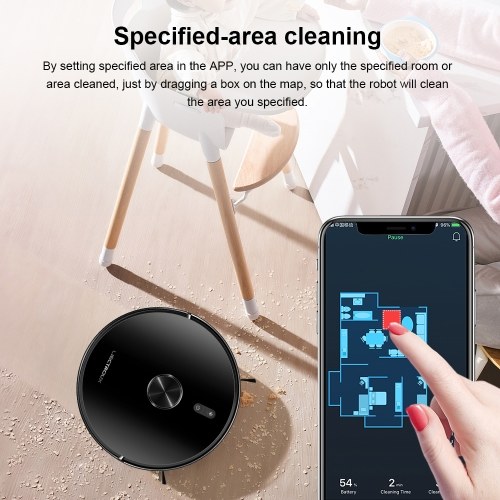 Liectroux X6 Robot Vacuum Cleaner, 6500Pa Suction, LDS Laser Navigation, 235ml Water Tank, 400ml Dustbin, 5 Maps Saved, 2600mAh Battery, App/Voice Control 