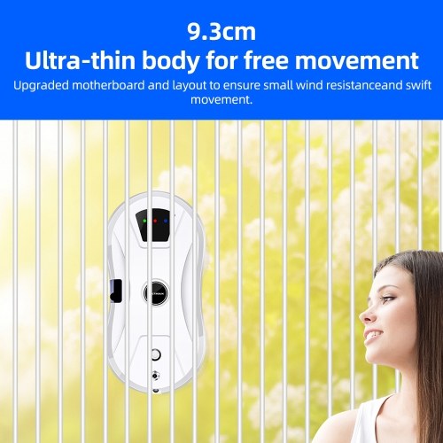 Liectroux YW610 Robot Window Vacuum Cleaner, Single Water Spray, 2800Pa Suction, 30ml Water Tank, Border Detection, Remote Control, 20min Power Failure Protection 