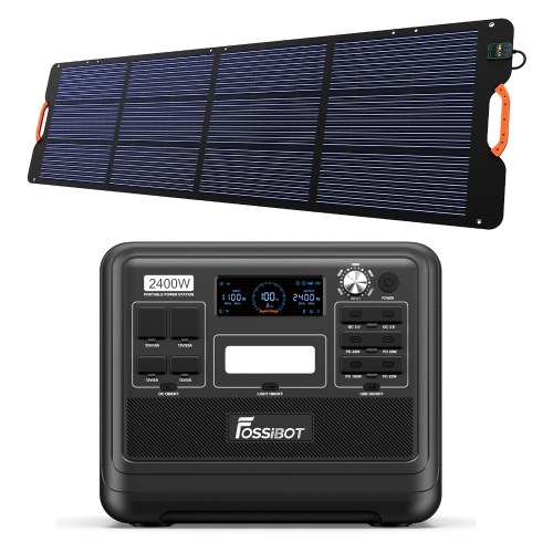 

Fossibot F2400 Portable Power Station with SP200 Solar Panel 2048Wh/51.2V Safe LiFePO4 Solar Generator Power 1100W Max Input Power