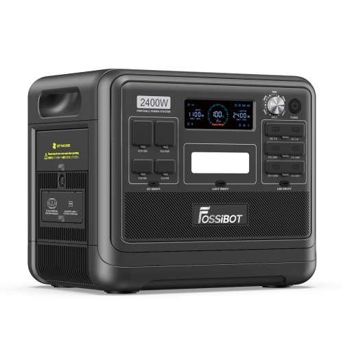 

Fossibot F2400 Portable Power Station with SP200 Solar Panel + Portable Cart 2048Wh/51.2V Safe LiFePO4 Solar Generator Power 1100W Max Input Power