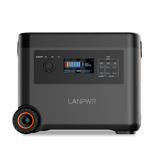 

LANPWR 2500W Portable Power Station 2160Wh LifePo4 Solar Generator with14 Outlets, 65 Mins AC Fast Charging for Solar System Camping RV Trip