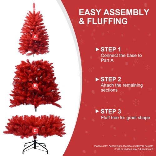 

7FT Artificial Christmas Tree PVC Holiday Decoration Xmas Tree with Sturdy Metal Stand and 1122 Branch Tips for Home / Office / Party NO Light