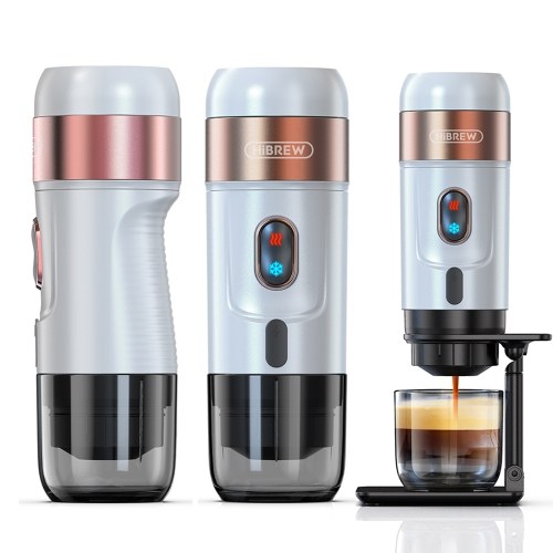 HiBREW H4A 80W Portable Car Coffee Machine,3-in-1 Expresso Coffee Maker - White 