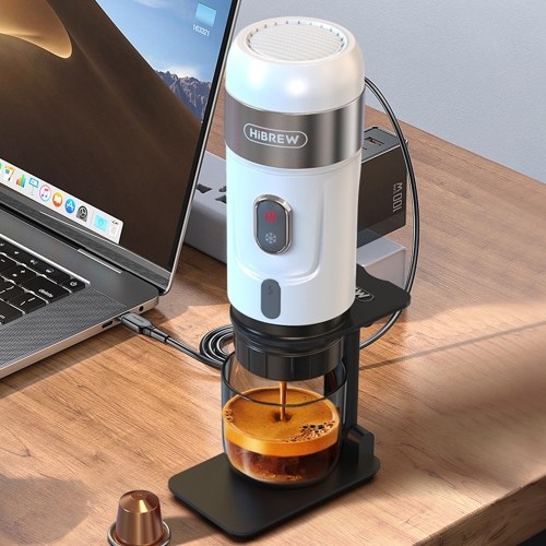 HiBREW H4A 80W Portable Car Coffee Machine,3-in-1 Expresso Coffee Maker - White 