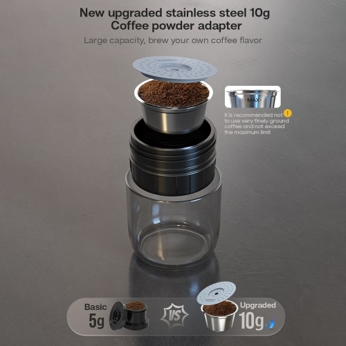 HiBREW H4A 80W Portable Car Coffee Machine,3-in-1 Expresso Coffee Maker - White 