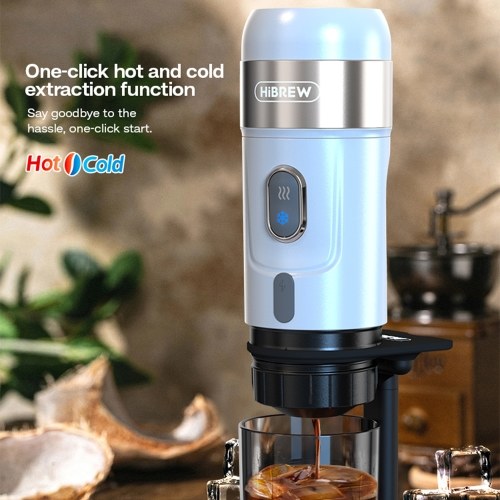 HiBREW H4A 80W Portable Car Coffee Machine,3-in-1 Expresso Coffee Maker - White 