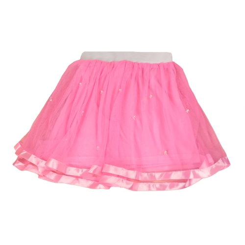 Moda ragazze bambini Tiered Tulle Gonna maglia perle tinta unita bambini carina dolce principessa Tutu Net filato gonne