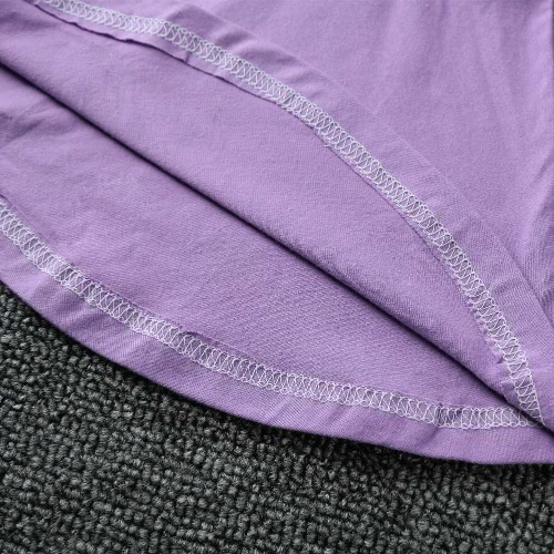 

New Cute Girls Mini Dress Solid Color Flared Shape Round Neck Short Sleeve Casual One-Piece