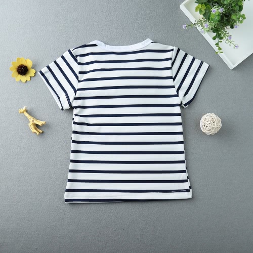 

Girls Kids Two-Piece Set Contrast Stripe Bow O-Neck Top T-Shirt Tutu Skirt Leggings Culottes Suit Outfit Sets