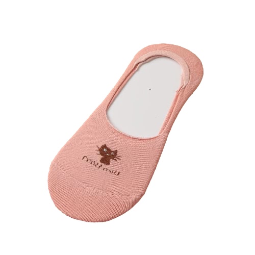 

New Fashion Women Cotton Socks Cute Cat Cartoon Pattern Loafer Boat Invisible Liner Low Cut Non-Slip Casual Socks