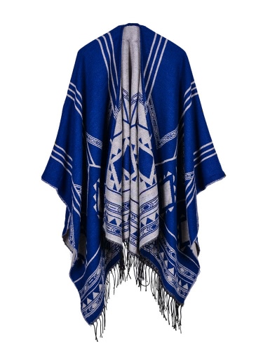 

Мода Женщины Poncho Кардиган Свитер Геометрические кисточки Fringed Faux Кашемир