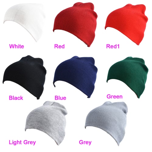 

Fashion Men Women Plain Beanie Knit Hat Winter Warm Cap Solid Color Unisex Hip-pop Slouchy Skull Hat