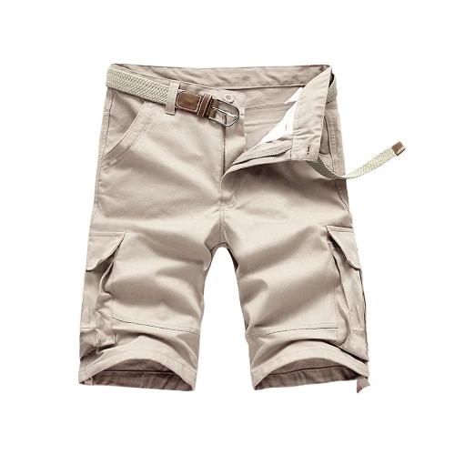 Calções de verão nova homens carga Shorts trabalho Casual multi bolsos militar do exército estilo solto sem cinto