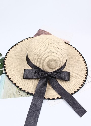 

Женщины Солнце соломенной шляпе Контраст Bowknot Широкий большой Brim Складная флоппи Случайная Летняя пляжная кепка