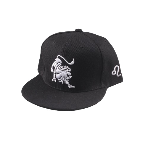 

Hip-Pop Cartoon Pattern Embroidery Eyes Snap Back Black Baseball Cap