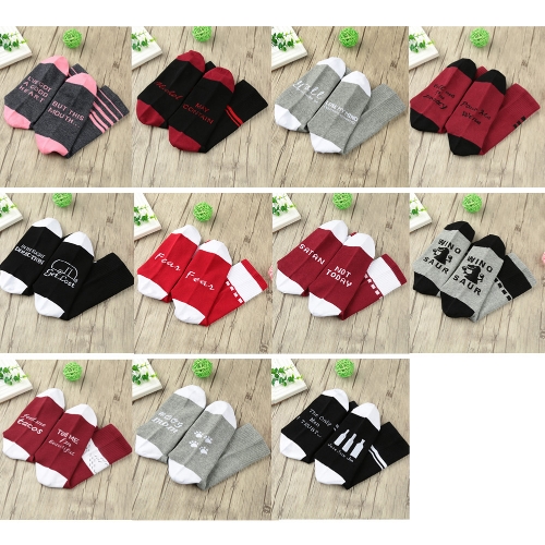 

Men Women Unisex Socks Color Block Letter Pattern Breathable Stretchy Casual Warm Winter Long Socks
