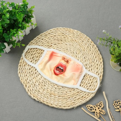 

Смешные Unisex 3d Печатный рот маски человеческих лиц рот Муфельная уха Loop Anti-Dust Творческий Рот Марля Маска