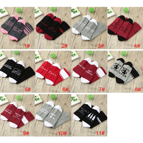 

Men Women Unisex Socks Color Block Letter Pattern Breathable Stretchy Casual Warm Winter Long Socks