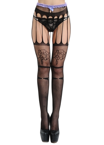 

Women Pantyhose Fishnet Tights Sheer Lace Cut Out Body Stockings Lingerie Hosiery