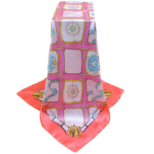 

New Fashion Women Square Scarf Contrast Color Print Headband Kerchief Chic Shawl Pashmina