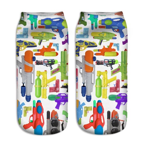 

5 Pairs Girls Womens Cool Fun Crazy Cute Fashion Design Colorful Casual Crew Socks Sweet Low Cut Ankle Unisex 3D Pattern Creative