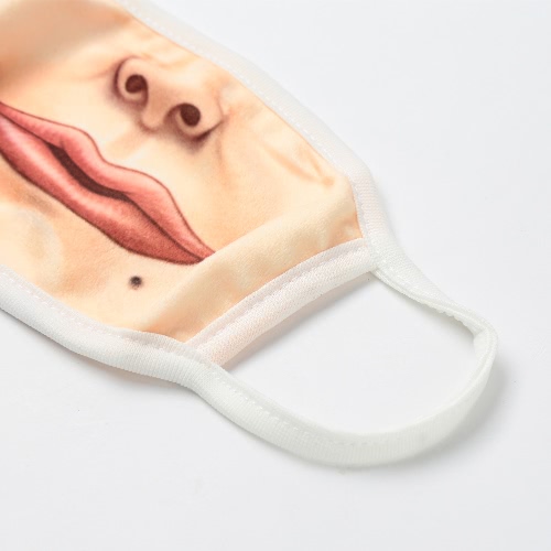 

Funny Unisex 3d Printed Mouth Mask Human Face Mouth-Muffle Ear Loop Anti-Dust Creative Mouth Gauze Mask