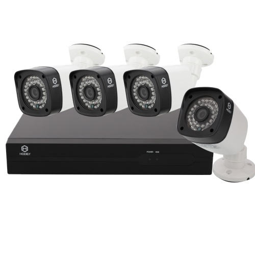 

Hodely-4CH 1080P POE Set with 4pcs 1MP 36-LED Night Vision HD 3.6mm Camera Lens Cameras US Plug