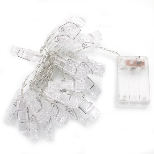 

2m 20 LED Creative Clip Lamp String Light Warm White Light Transparent