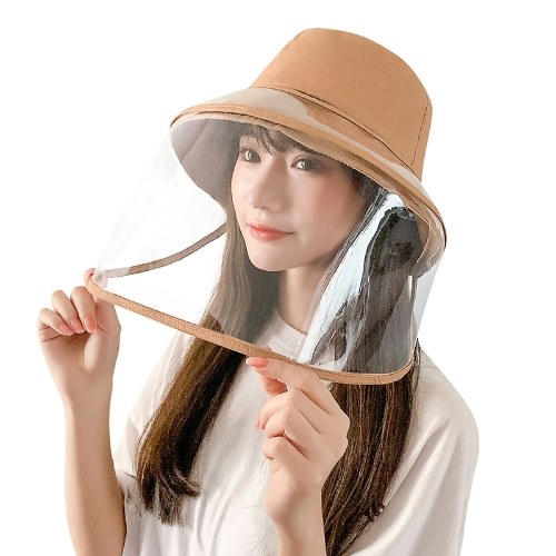 

Women Bucket Hat Removable Protective Face Shield Clear Visor Transparent Mask Anti Splash Summer Sun Hat Fishing Beach Travel Caps Casual Hats