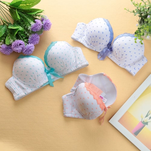 

Sexy Women Girls Bra Animal Print Lace Bow 3/4 Cups Push Padded Adjustable Straps Underwire Lingerie Underwear Blue/Pink/Purple