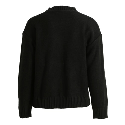 

Fashion Women Hollow Out Sweater Strap Plunge V Front Dropped Shoulder Long Sleeve Knit Crop Top