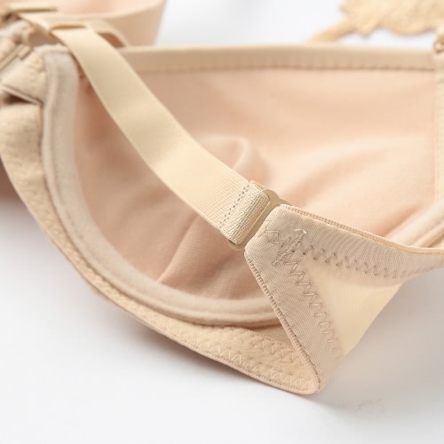 

New Sexy Women Bra Crochet Back 3/4 Cup Padded Underwire Front Closure Push Up Seamless Bra Black/Beige/Red