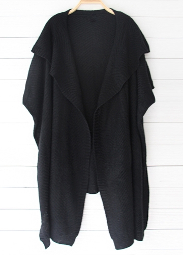 

Women Loose Sweater Cardigan Open Front Batwing Sleeve Solid Split Casual Knitted Outerwear Coat