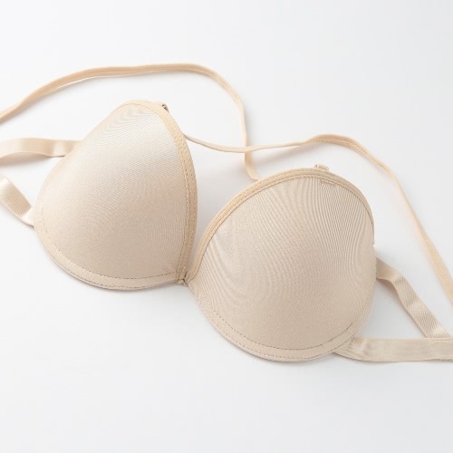 Reggiseno reggiseno femminile 3/4 femminile delle ragazze spinge verso l'alto Bralette imbottito intrecciata profonda V biancheria intima biancheria intima beige / nera