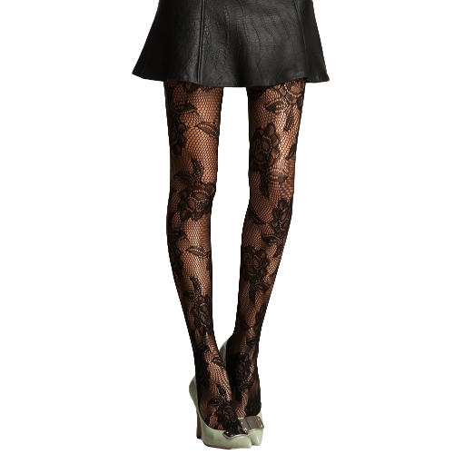 

Sexy Women Seamless Floral Fishnet High Waist Pantyhose Tights Stockings