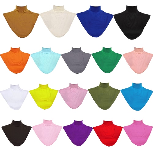 

New Fashion Muslim Scarf Fake Collar Solid Color Elastic Neck Casual Shawl