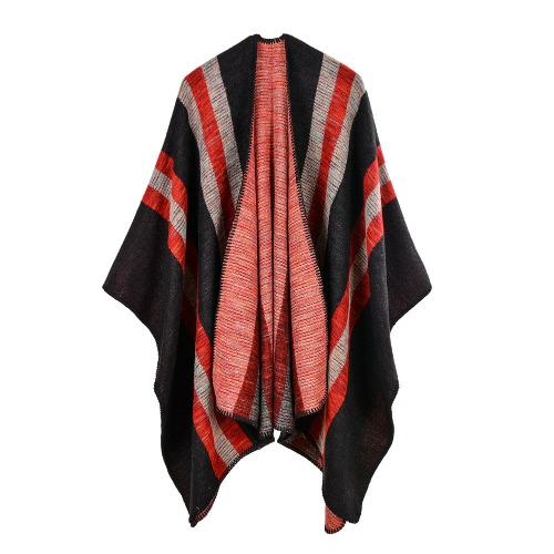 

Vintage Faux кашемир трикотажные полоса Pattern накладки женский кардиган