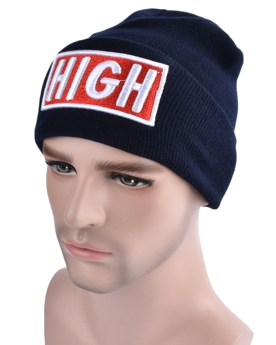 

New Unisex Women Men Beanie Hat Letter Embroidery Warm Hip-Hop Cool Knitted Cap Headwear