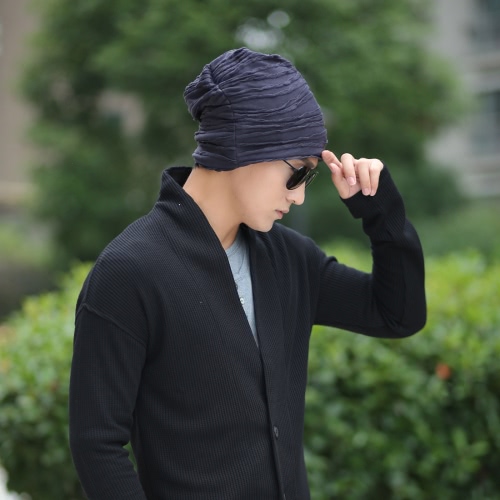 

Fashion Men Women Wrinkle Ruffle Beanie Hat Winter Warm Cap Unisex Hippop Slouchy Turban Headwear