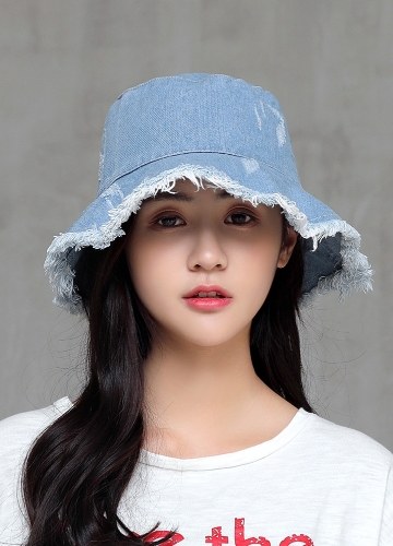 

Модные летние женщины омывали джинсы Sun Hat Floppy Cap Wide Brim Складная солнцезащитная ведро Hat